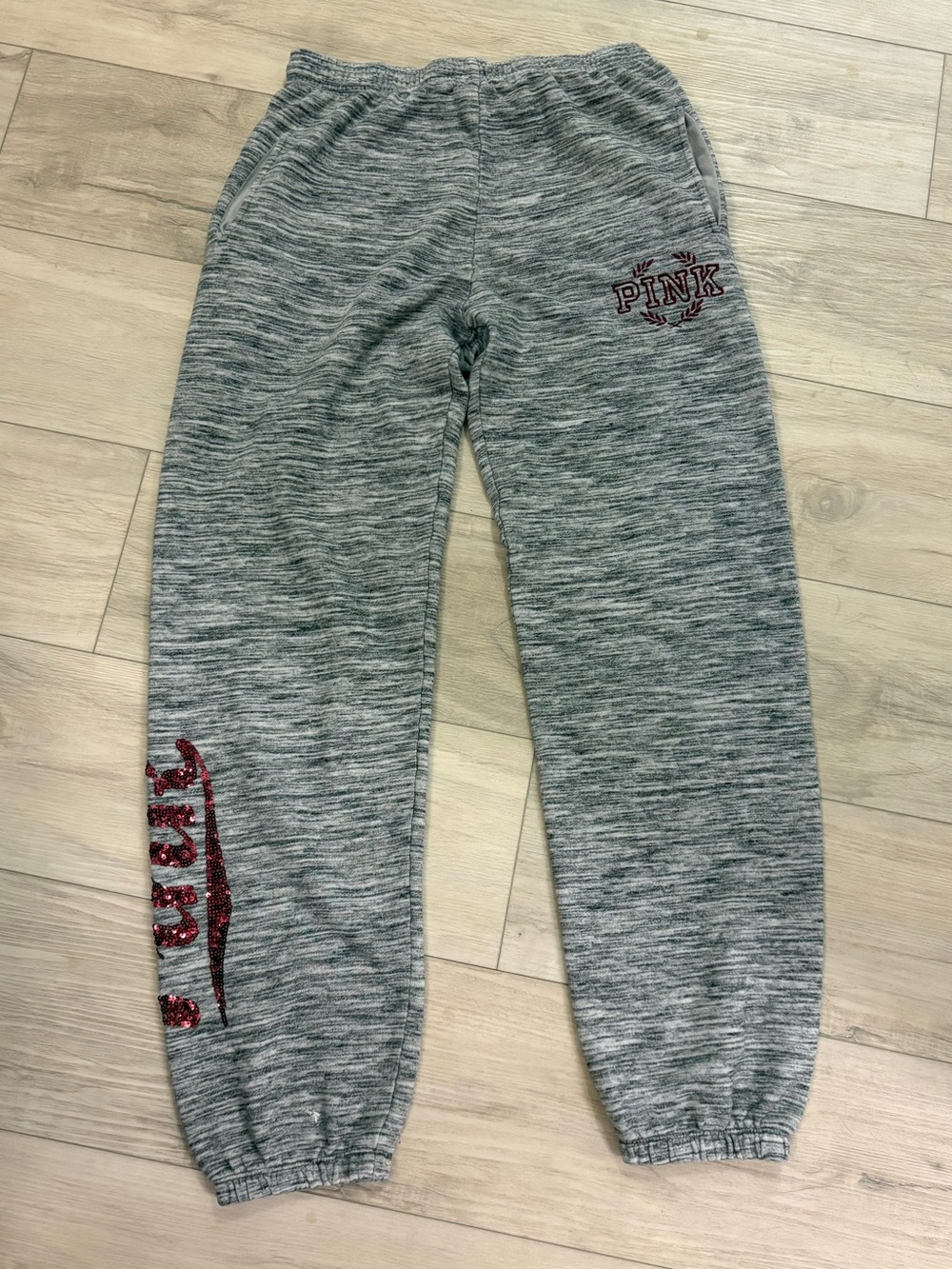 Victoria's Secret PINK Bling Grey Marled Jogger Sweatpants